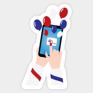 4th of july smartphone and balloons Sticker